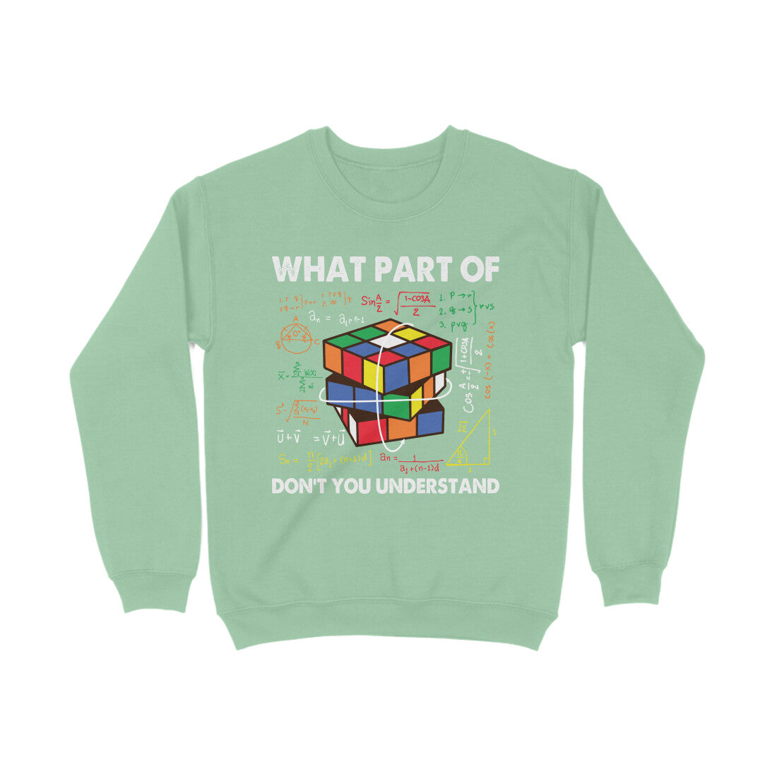 Don't You Understand Sweatshirt Mint Green Printrove