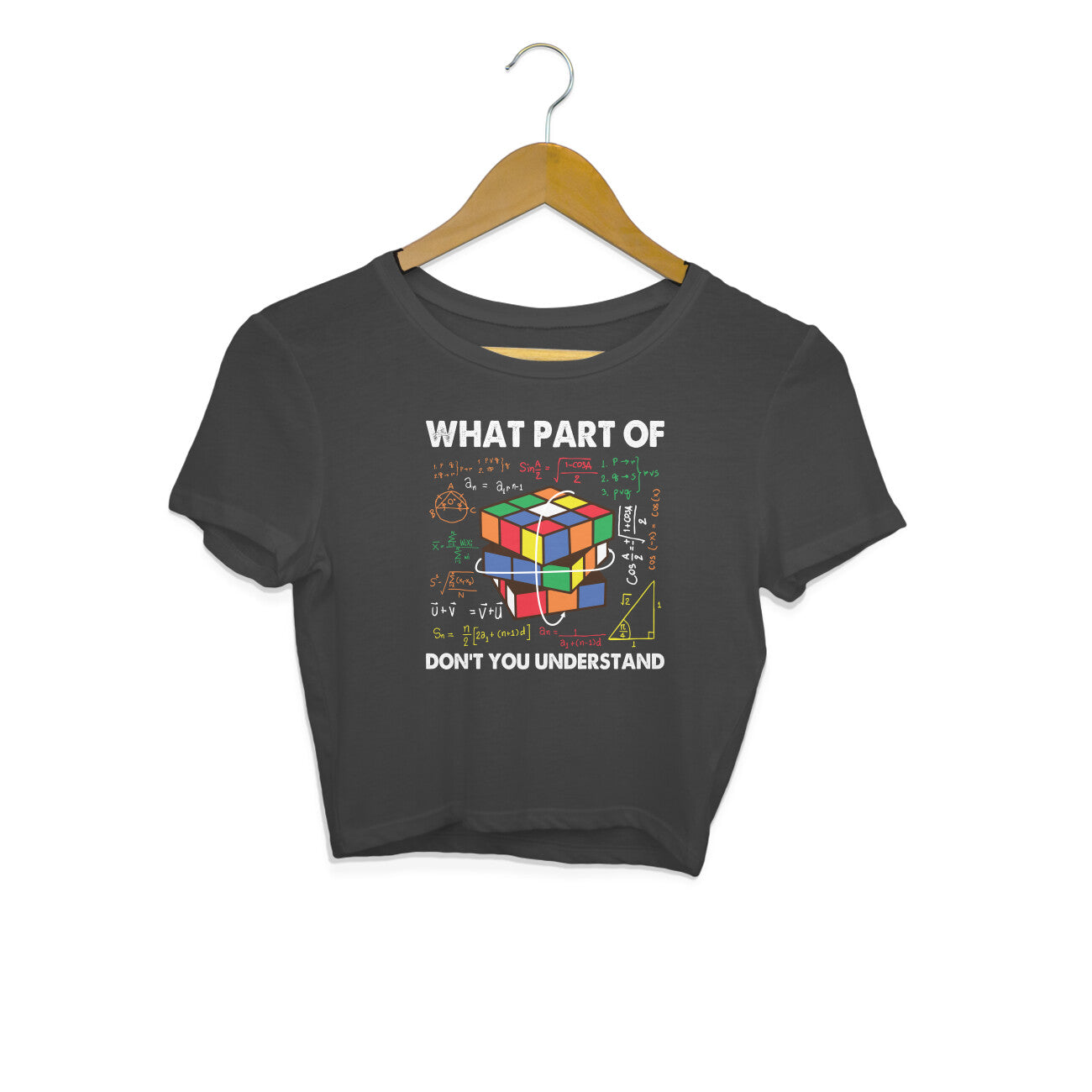 Don't You Understand Crop Top Black Printrove