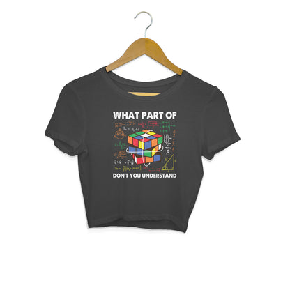 Don't You Understand Crop Top Black Printrove