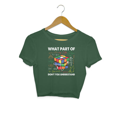 Don't You Understand Crop Top Olive Green Printrove