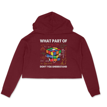 Don't You Understand Crop Hoodie Maroon Printrove