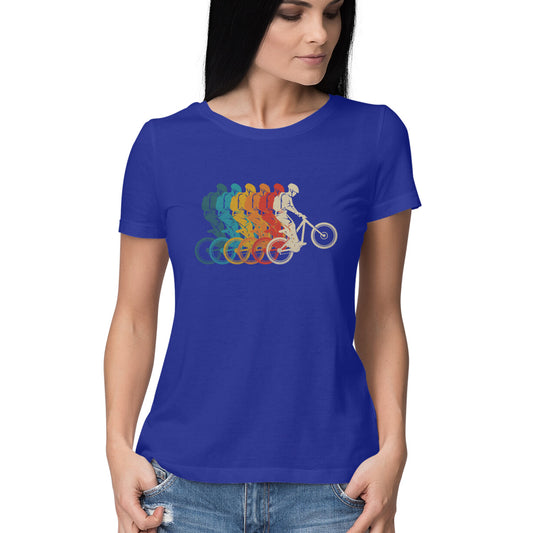 Mountain Bike Women's T-Shirt Royal Blue Printrove