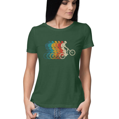 Mountain Bike Women's T-Shirt Olive Green Printrove