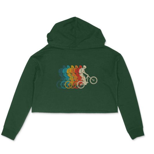 Mountain Bike Crop Hoodie Olive Green Printrove