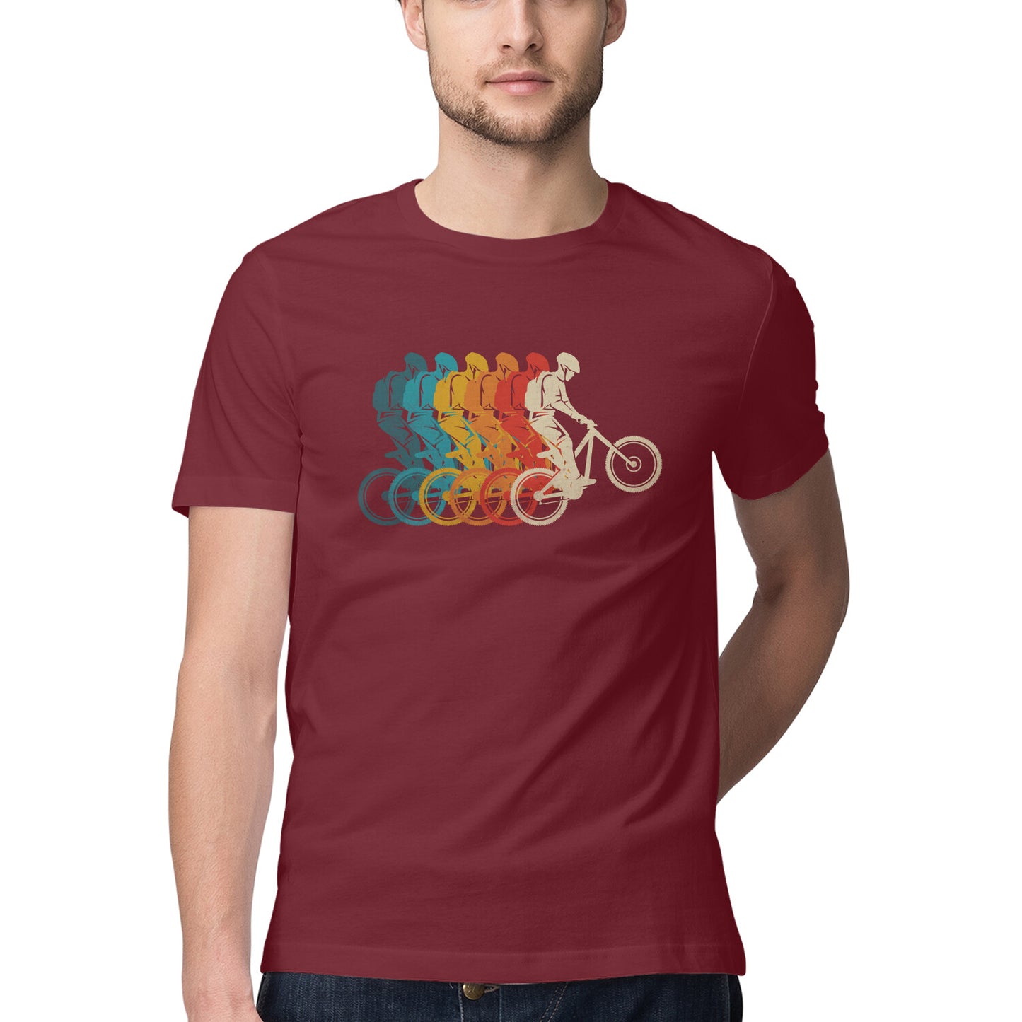 Mountain Bike T-Shirt Maroon Printrove
