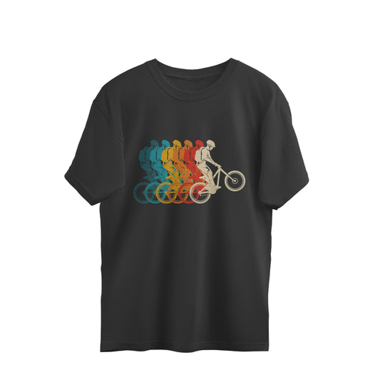 Mountain Bike Oversized T-Shirt Black Printrove