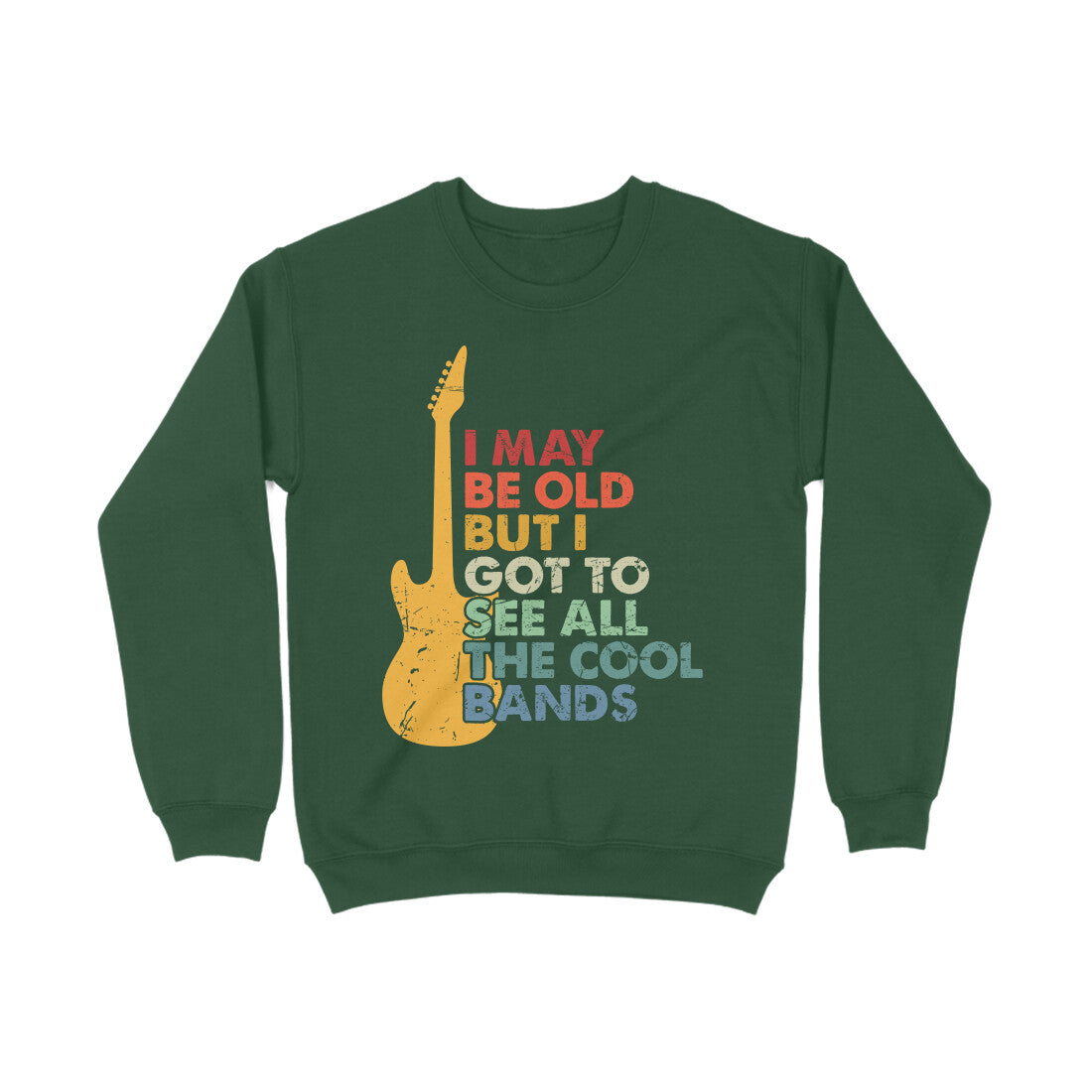 Music Quote Sweatshirt Olive Green Printrove
