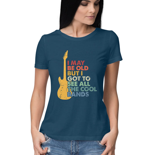 Music Quote Women's T-Shirt Navy Blue Printrove