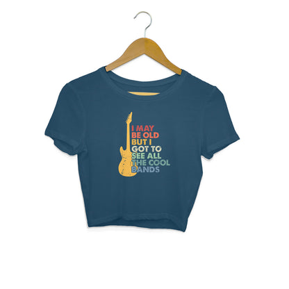Music Quote Crop Top Navy Blue Printrove
