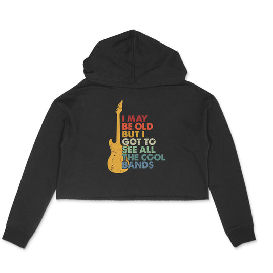 Music Quote Crop Hoodie Black Printrove