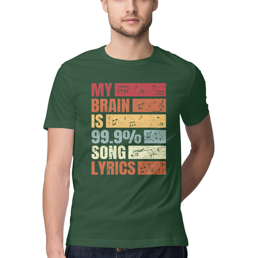 99.9% Song Lyrics Music Lovers T-Shirt Olive Green Printrove