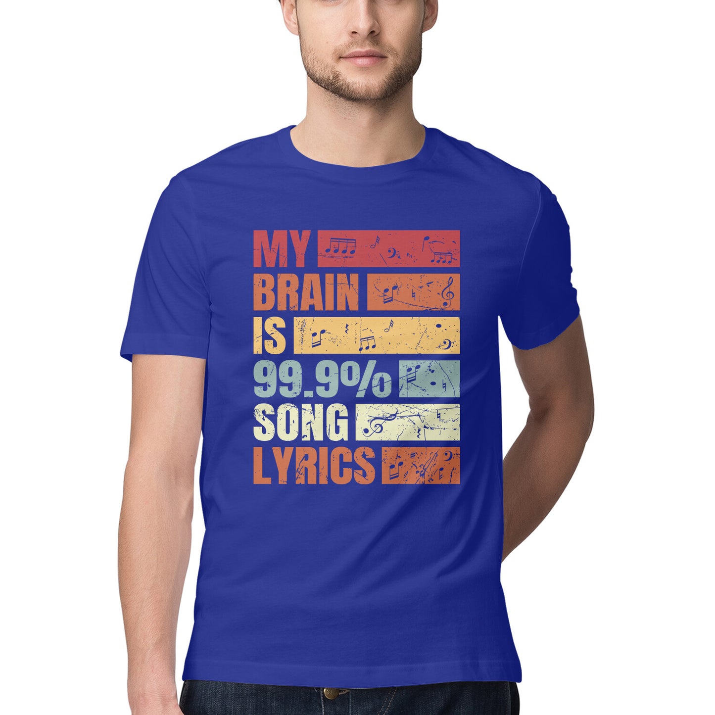 99.9% Song Lyrics Music Lovers T-Shirt Royal Blue Printrove