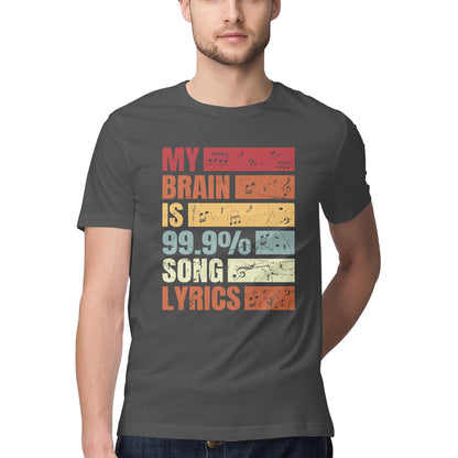 99.9% Song Lyrics Music Lovers T-Shirt Charcoal Grey Printrove