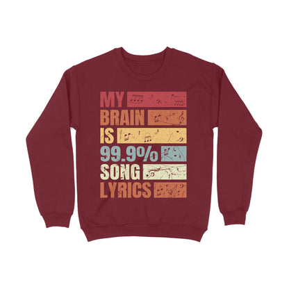 99.9% Song Lyrics Music Lovers Sweatshirt Maroon Printrove