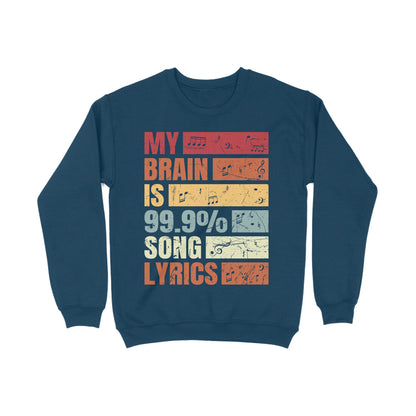 99.9% Song Lyrics Music Lovers Sweatshirt Navy Blue Printrove