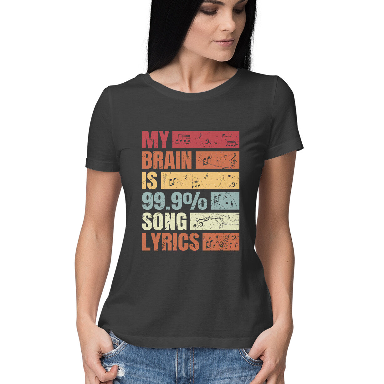 99.9% Song Lyrics Music Lovers Women's T-Shirt Black Printrove