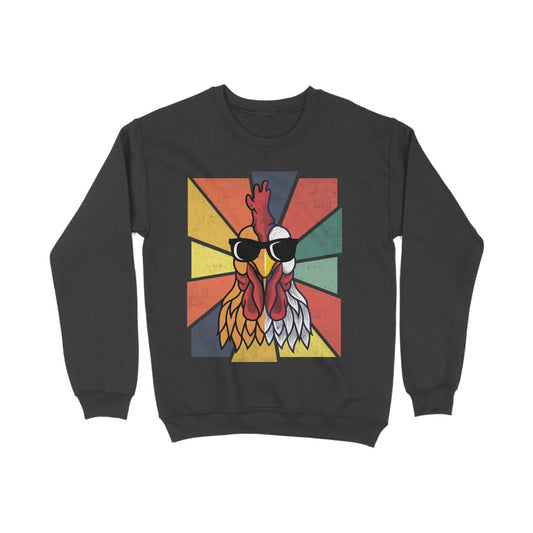Chicken Sweatshirt Black Printrove