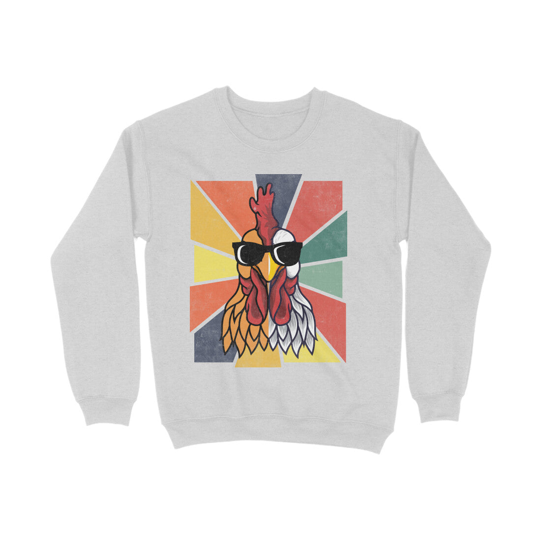 Chicken Sweatshirt Melange Grey Printrove