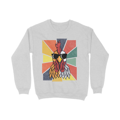 Chicken Sweatshirt Melange Grey Printrove