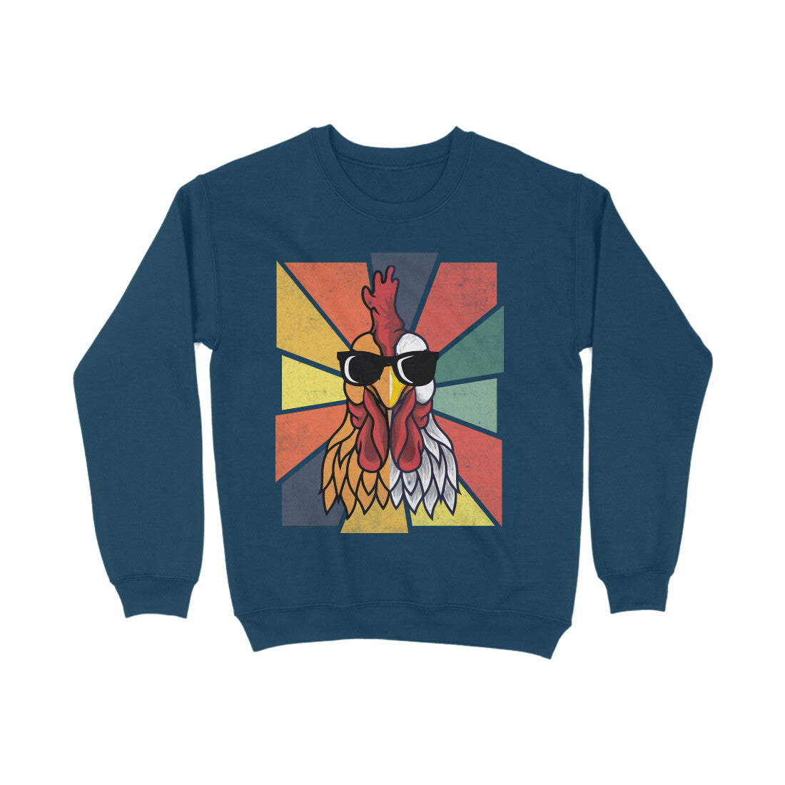 Chicken Sweatshirt Navy Blue Printrove