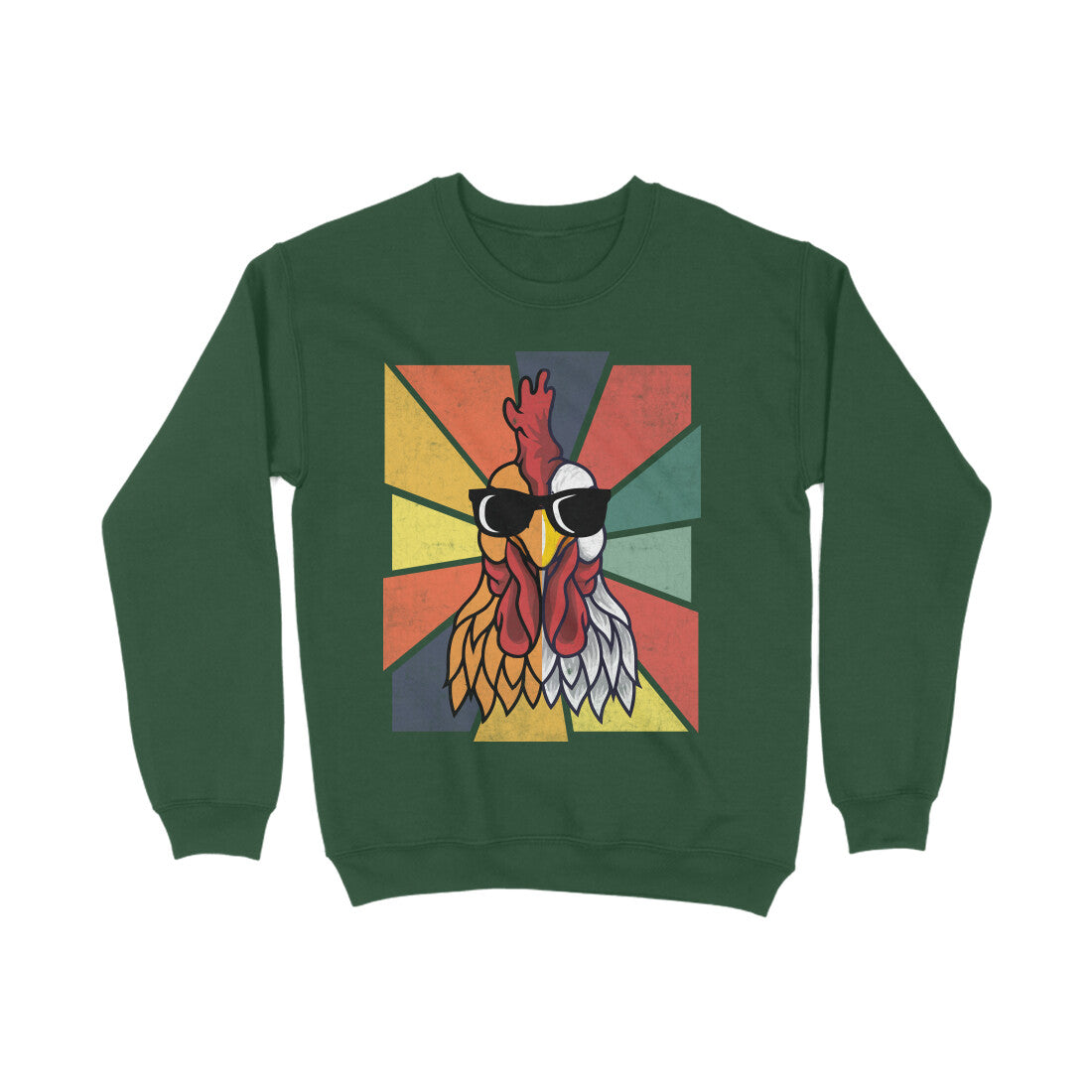 Chicken Sweatshirt Olive Green Printrove