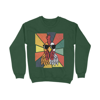 Chicken Sweatshirt Olive Green Printrove
