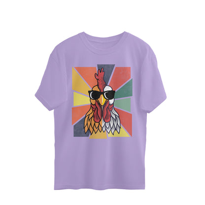 Chicken Oversized T-Shirt Iris Lavender Printrove
