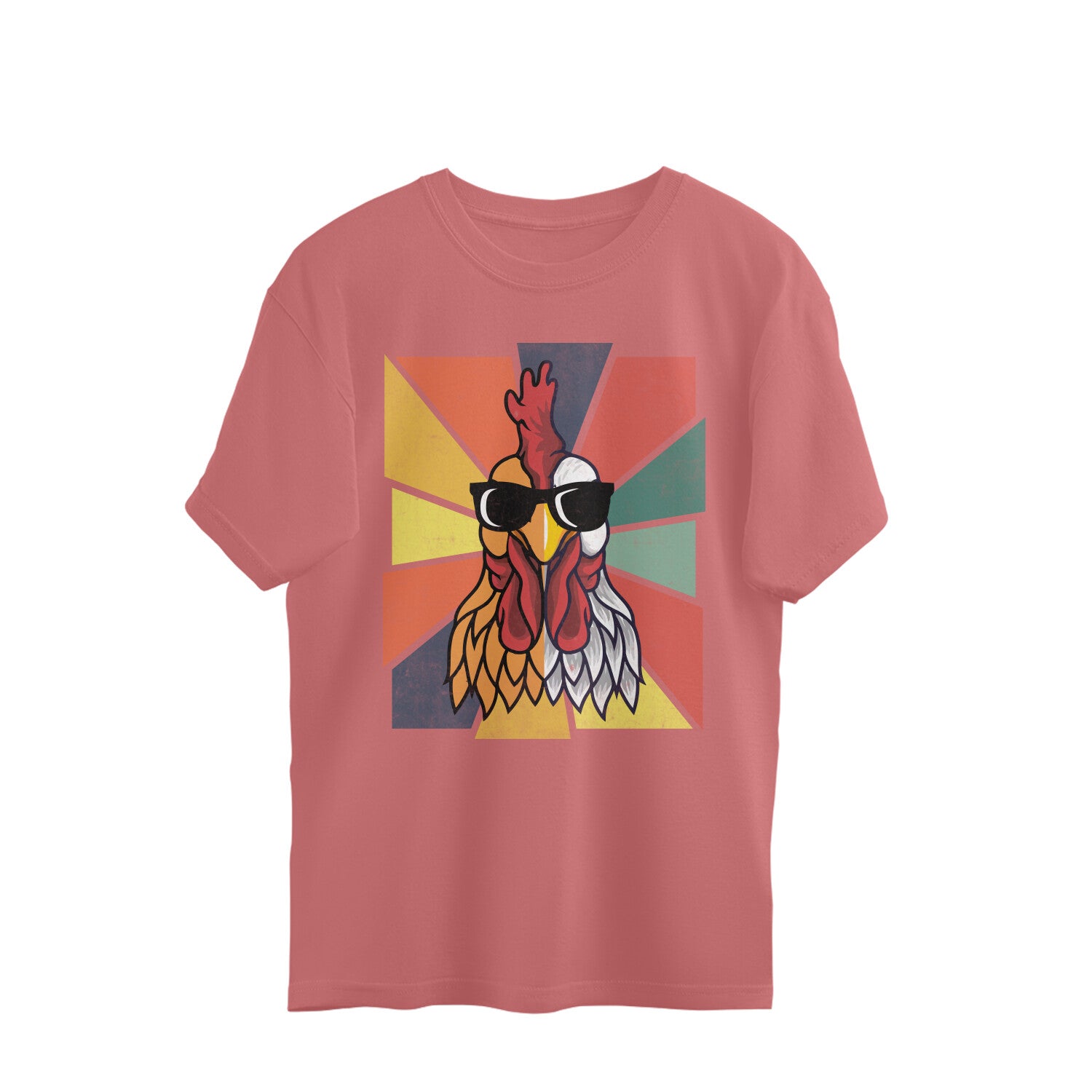 Chicken Oversized T-Shirt Dusty Rose Printrove