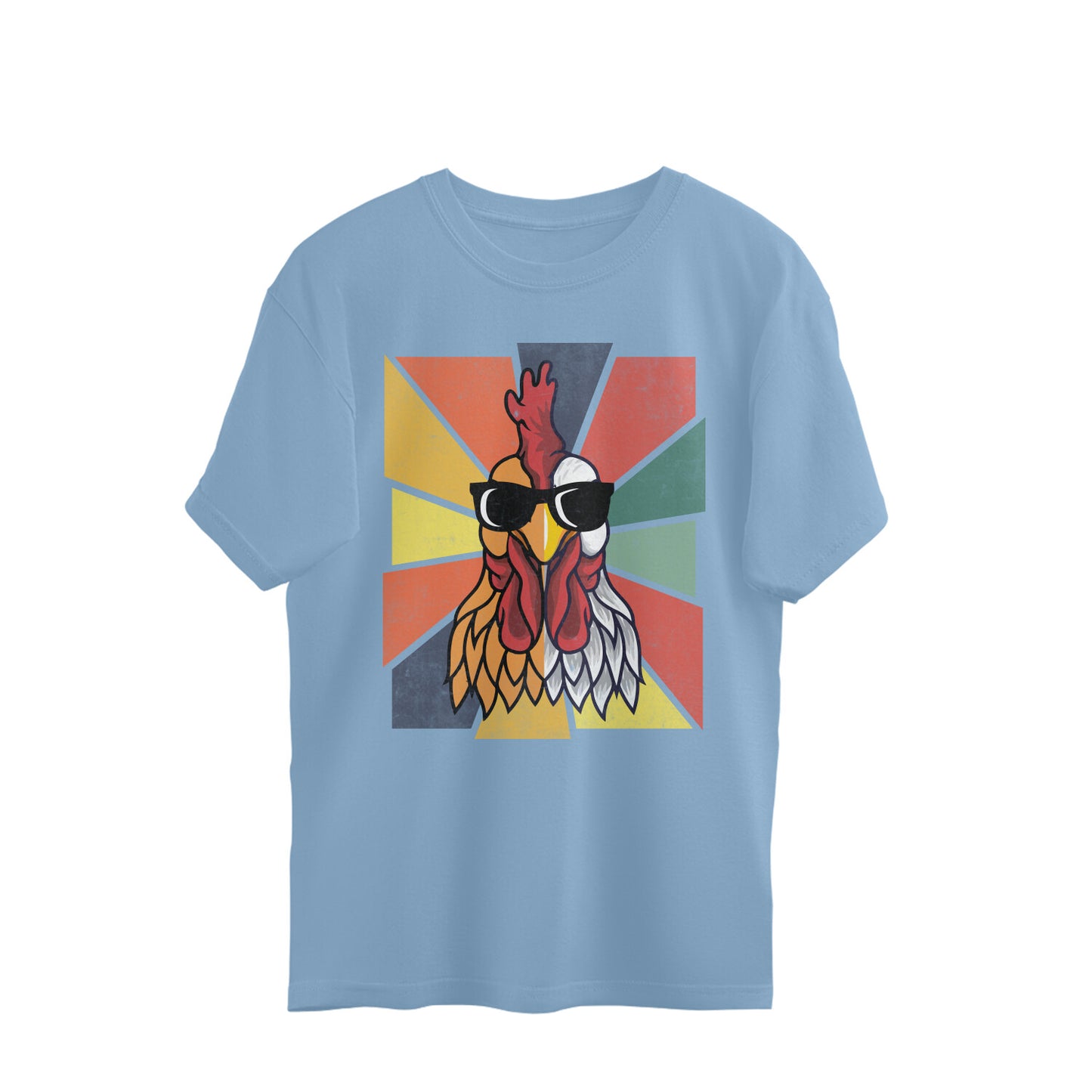 Chicken Oversized T-Shirt Baby Blue Printrove