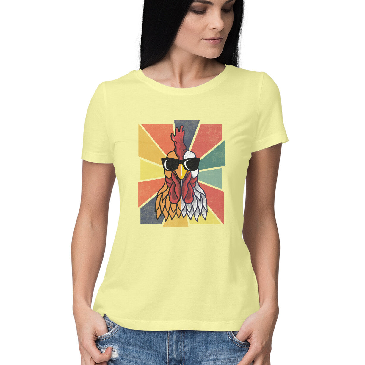 Chicken Women's T-Shirt Butter Yellow Printrove