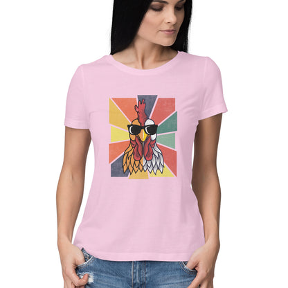 Chicken Women's T-Shirt Light Pink Printrove