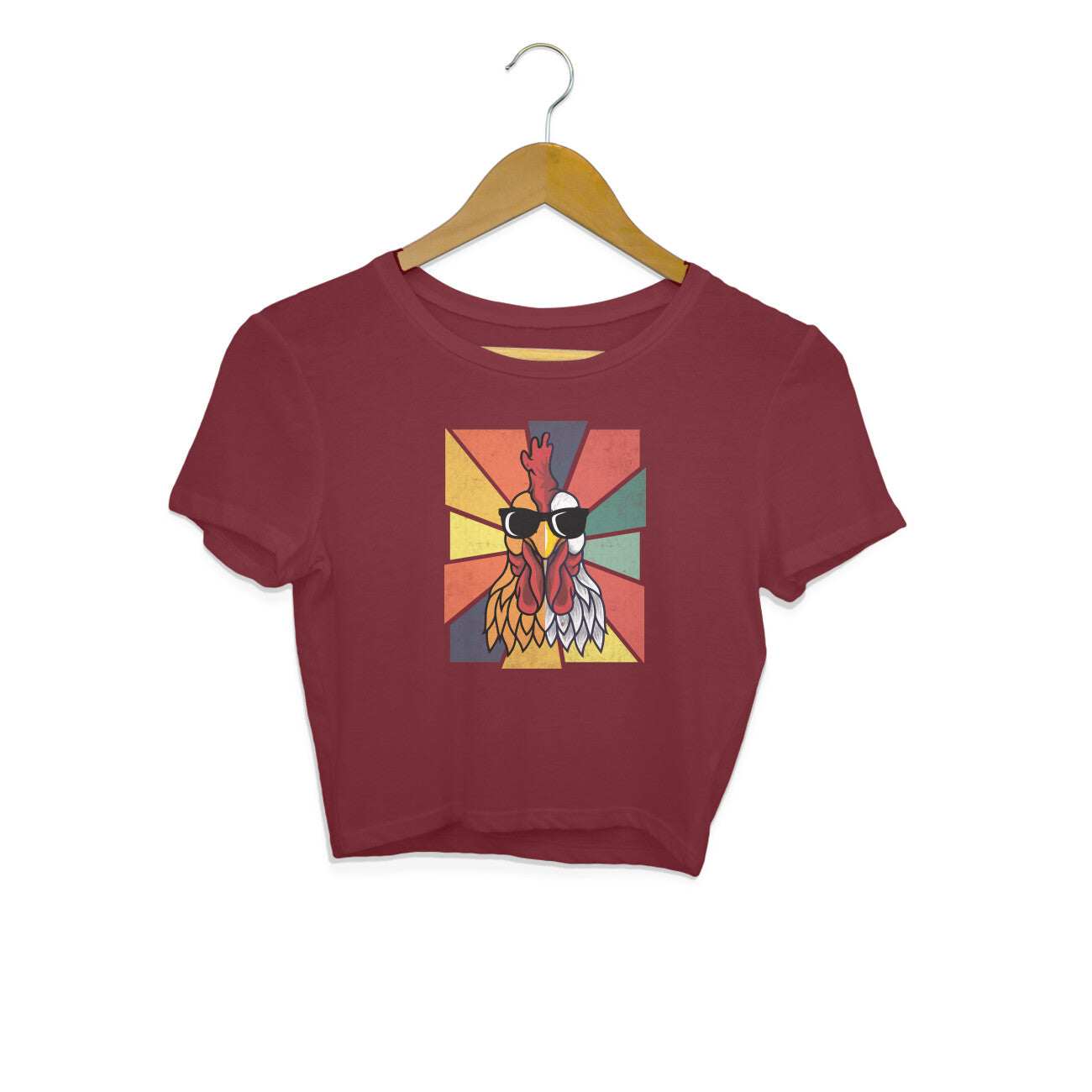 Chicken Crop Top Maroon Printrove