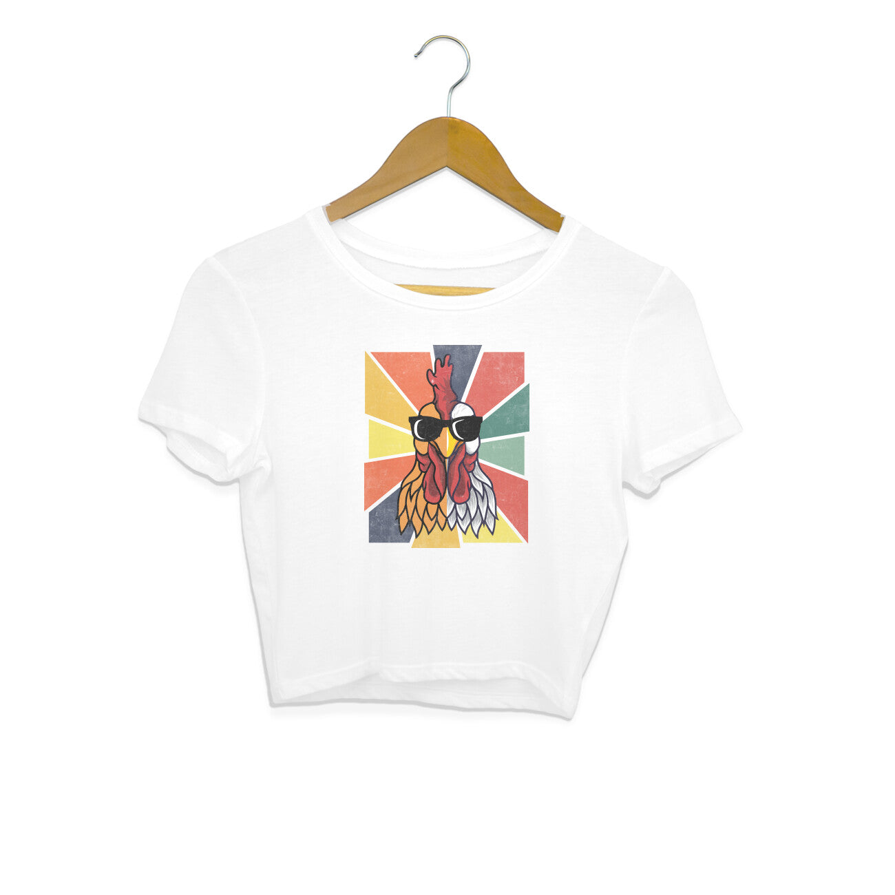Chicken Crop Top White Printrove