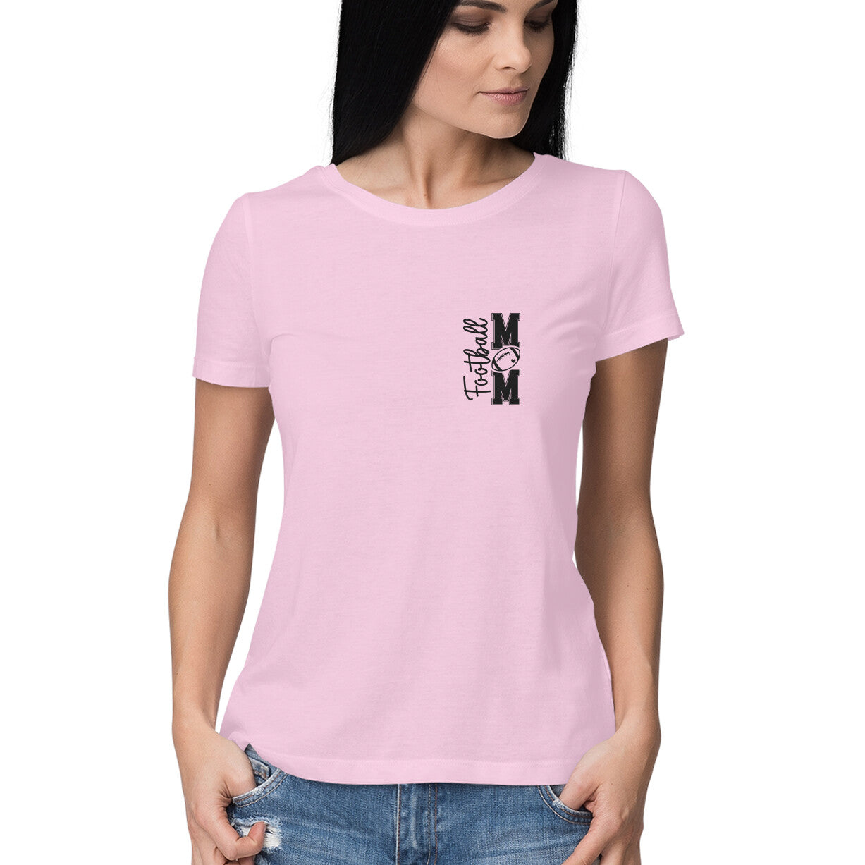 Football Mom Women's T-Shirt Light Pink Printrove