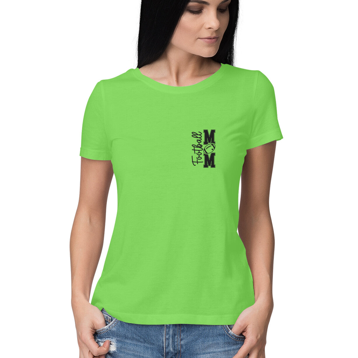 Football Mom Women's T-Shirt Liril Green Printrove