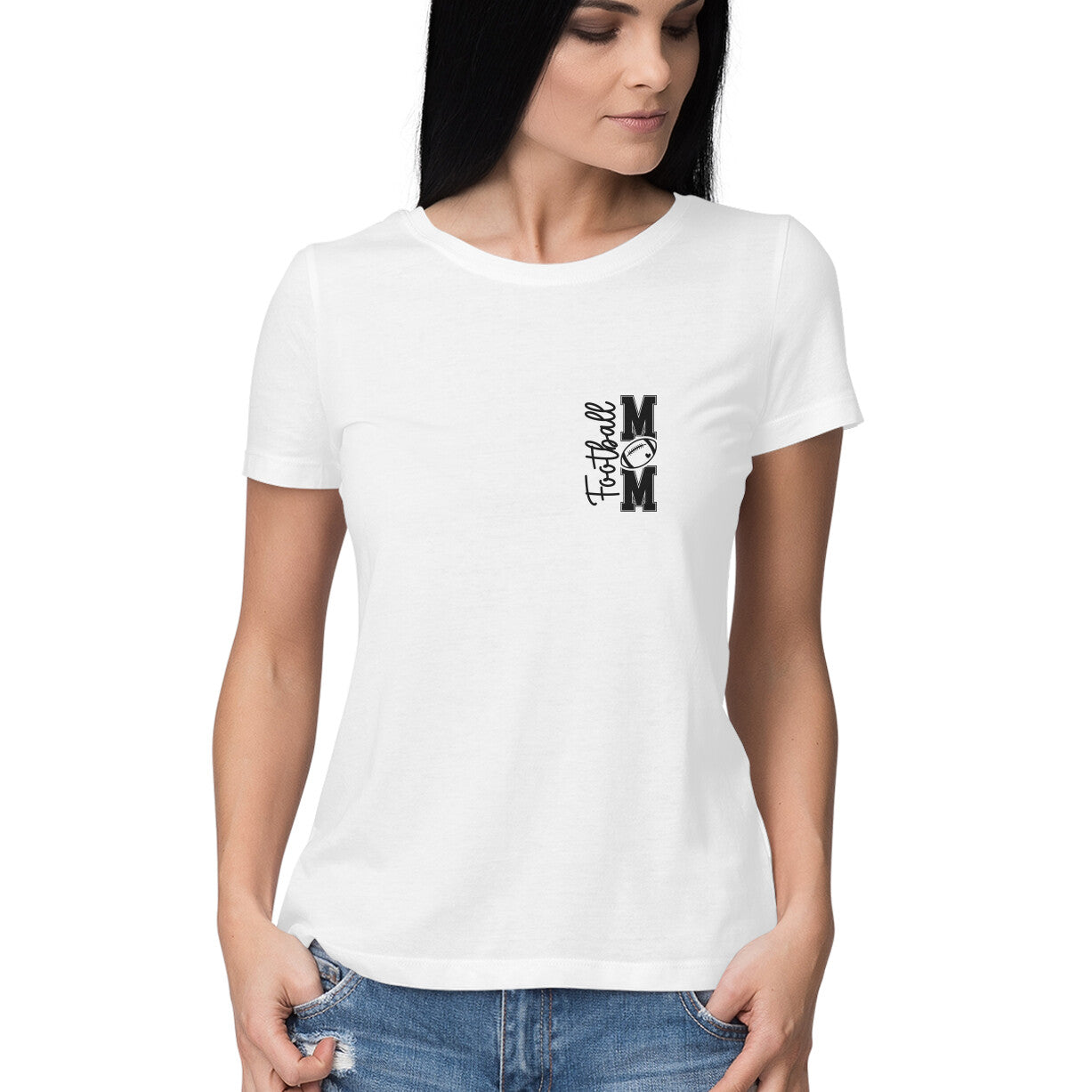 Football Mom Women's T-Shirt White Printrove