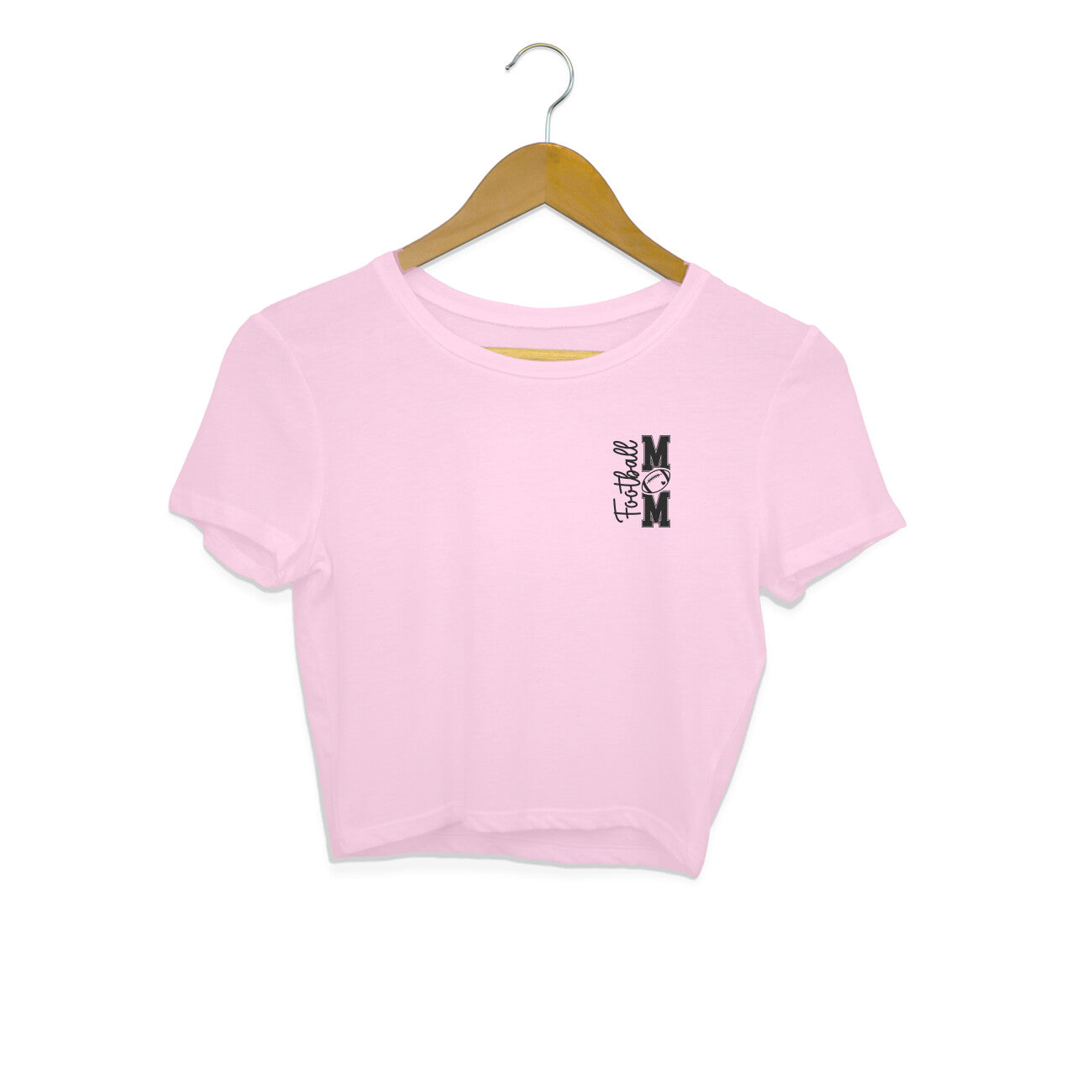 Football Mom Crop Top Light Pink Printrove