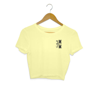 Football Mom Crop Top Butter Yellow Printrove