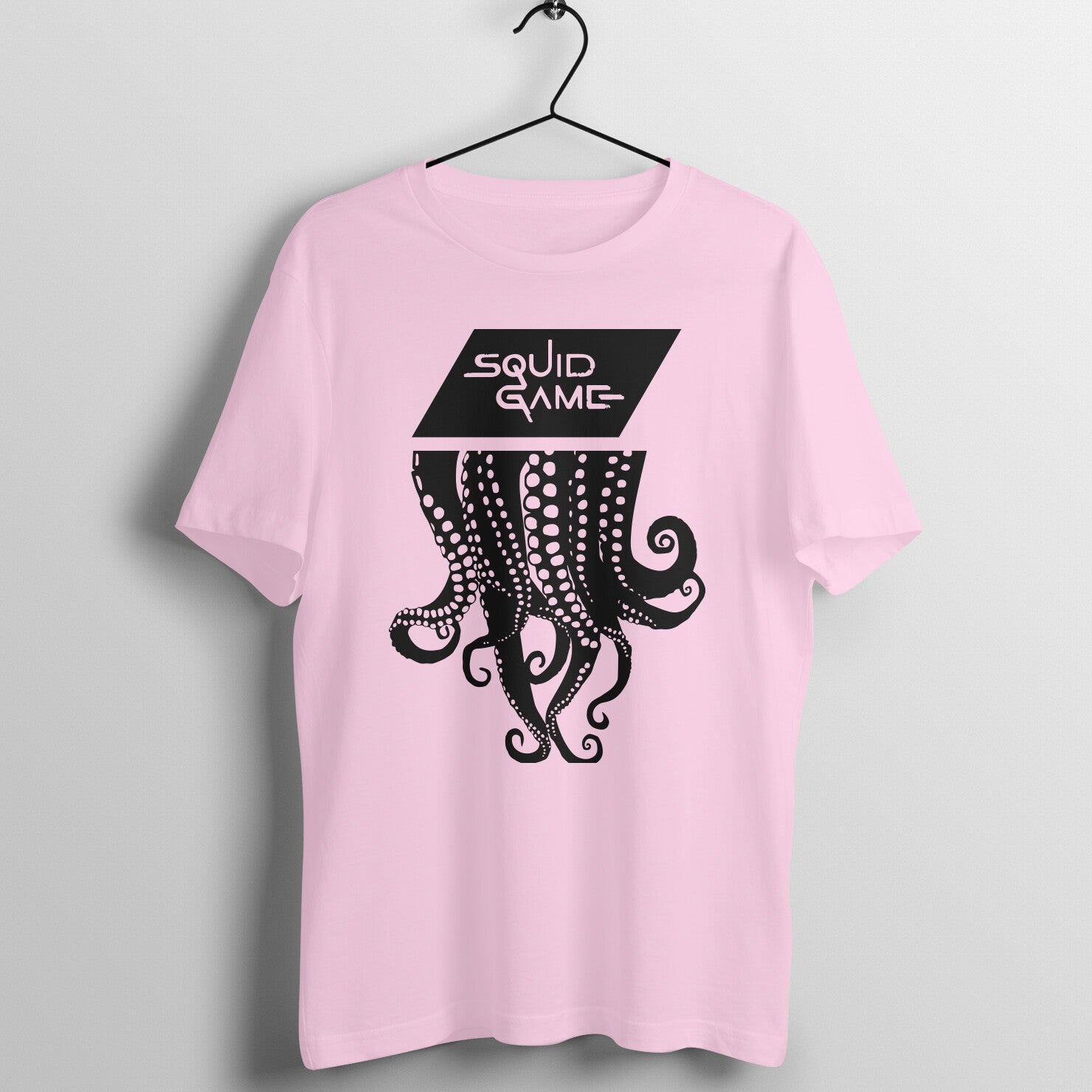 Squid Game Half Sleeve T-Shirt Light Pink Printrove