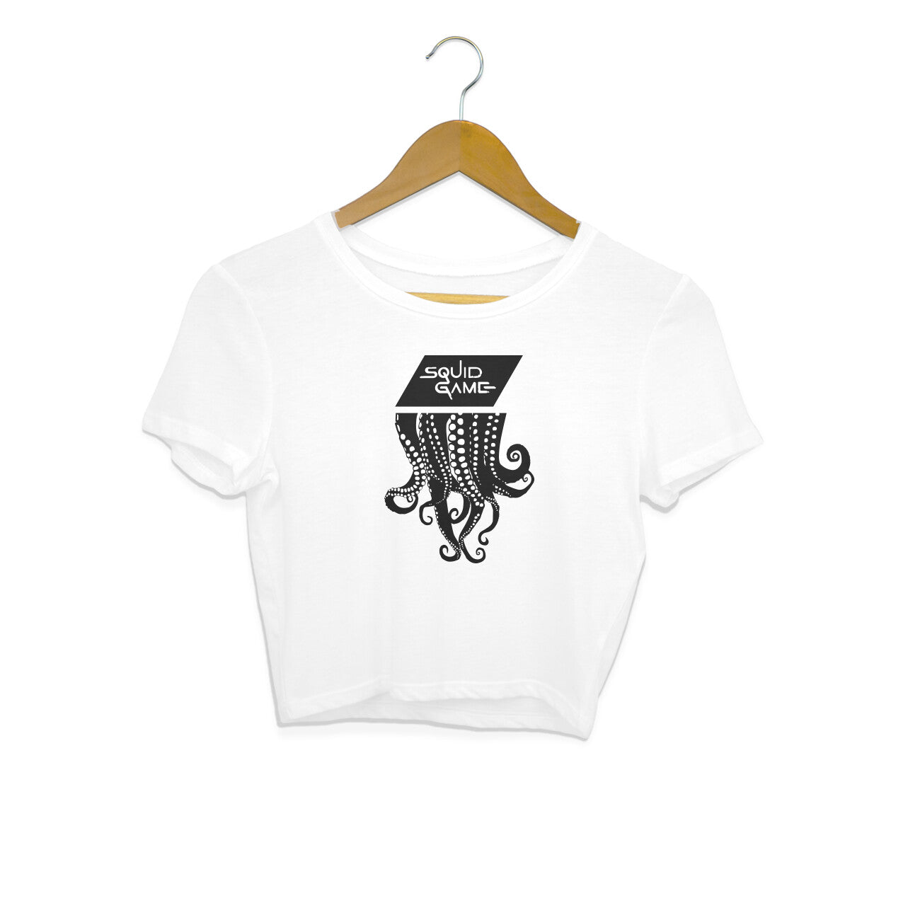 Squid Games Women Crop Top White Printrove