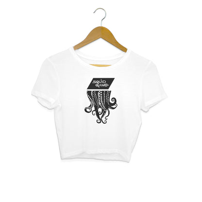Squid Games Women Crop Top White Printrove