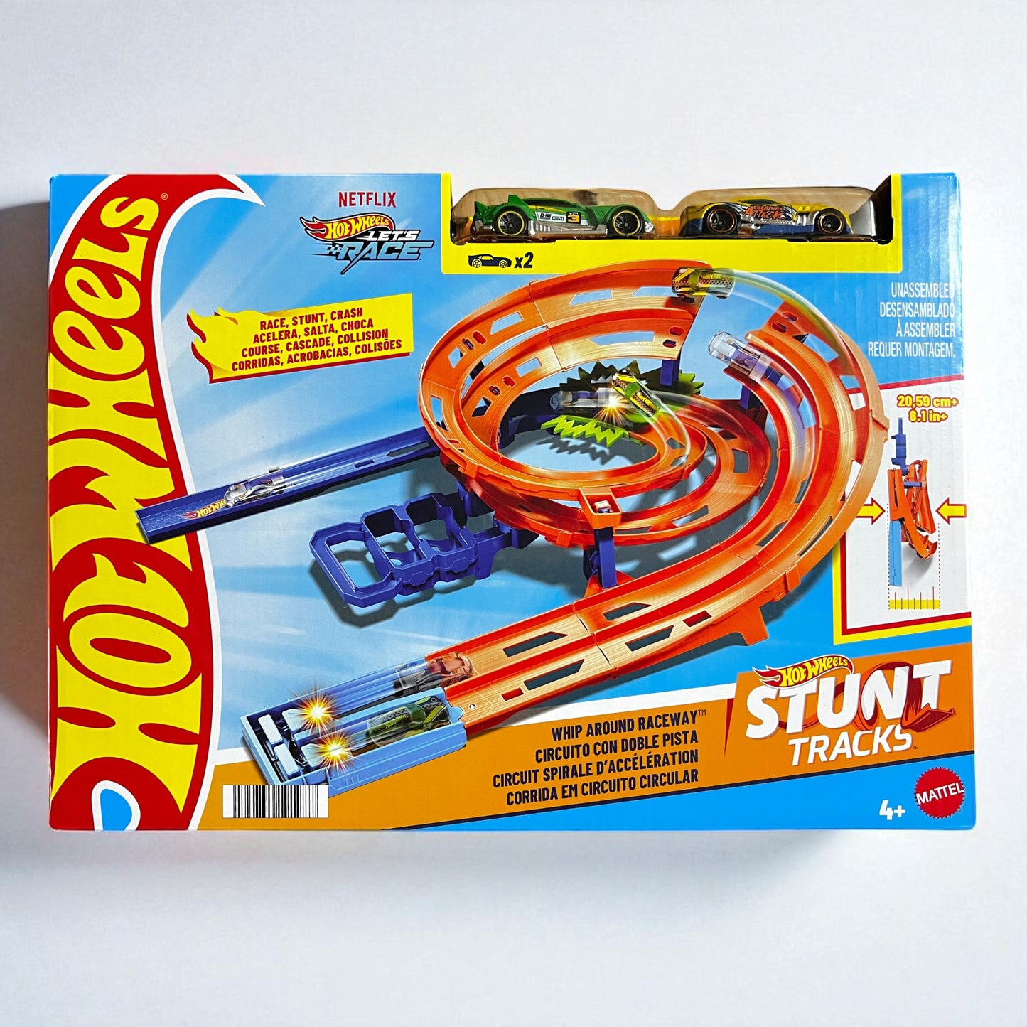 HotWheels Stunt Tracks Spiral Loops Circuit HTK17, 2 Cards, 22.5Inch+ Mattel