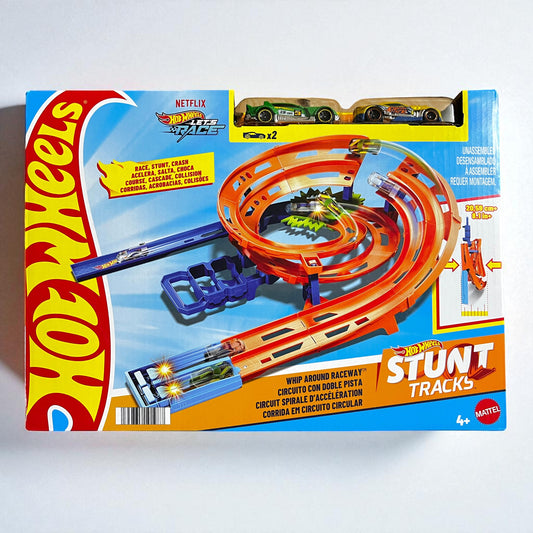 HotWheels Stunt Tracks Spiral Loops Circuit HTK17, 2 Cards, 22.5Inch+ Mattel