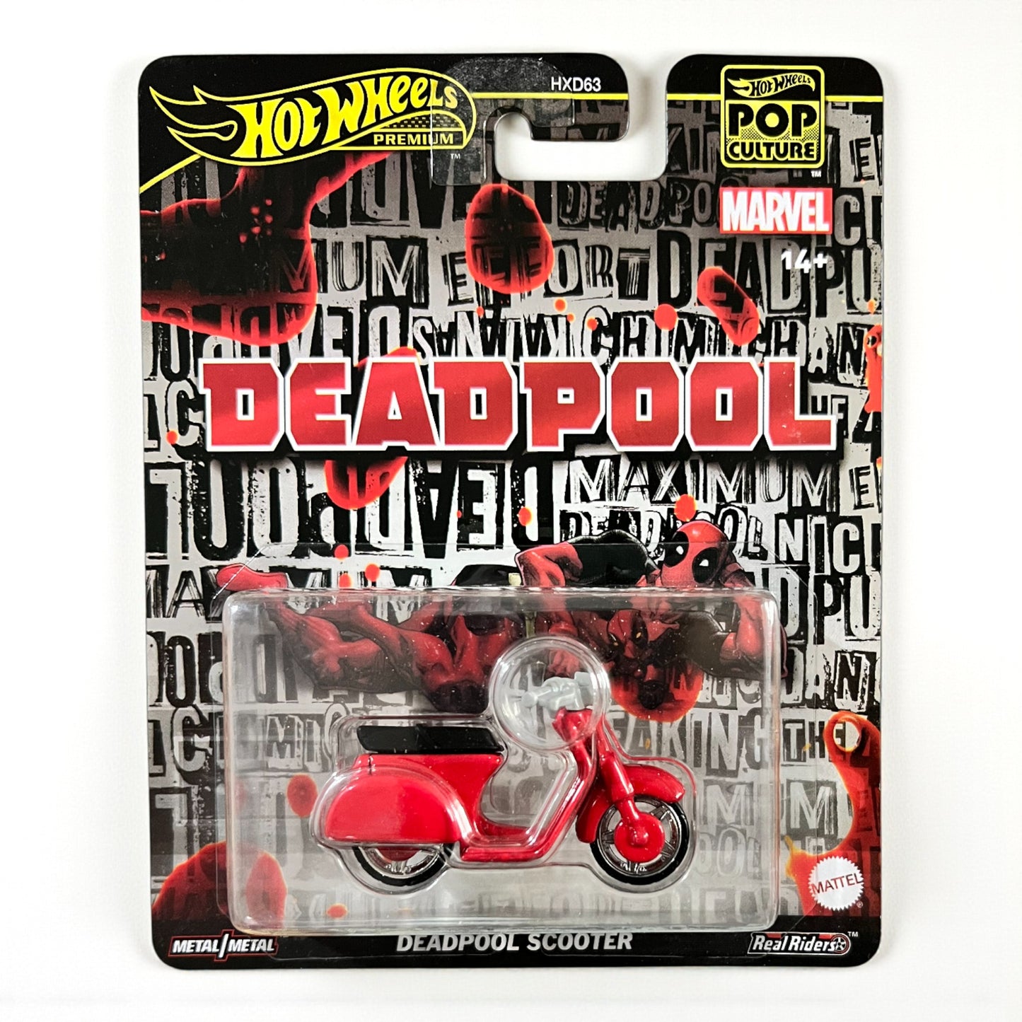 Hot Wheels Premium Pop Culture Dead Pool Scooter - HXD63 Series - 2025 Edition Mattel