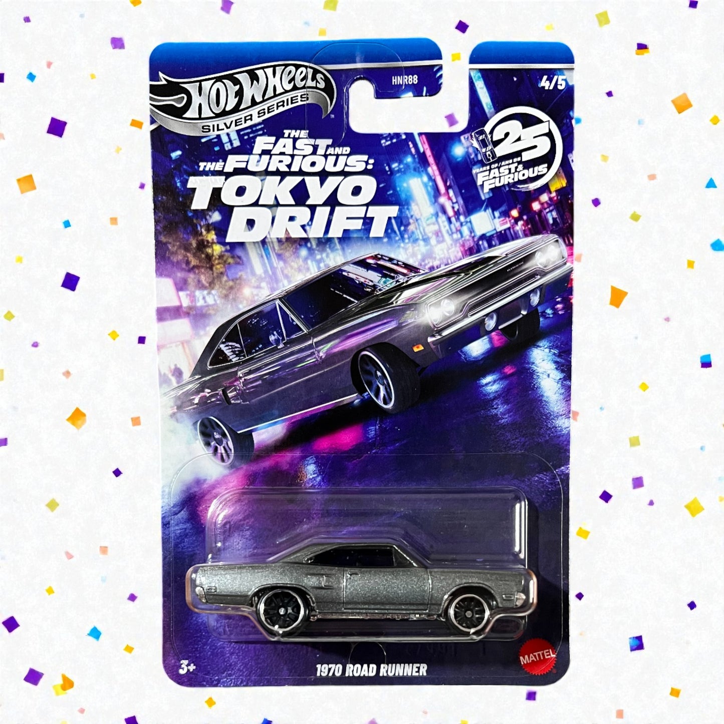 Hot Wheels Silver Series - 1970 Road Runner - Fast & Furious Tokyo Drift - 4/5 - HNR88 Mattel