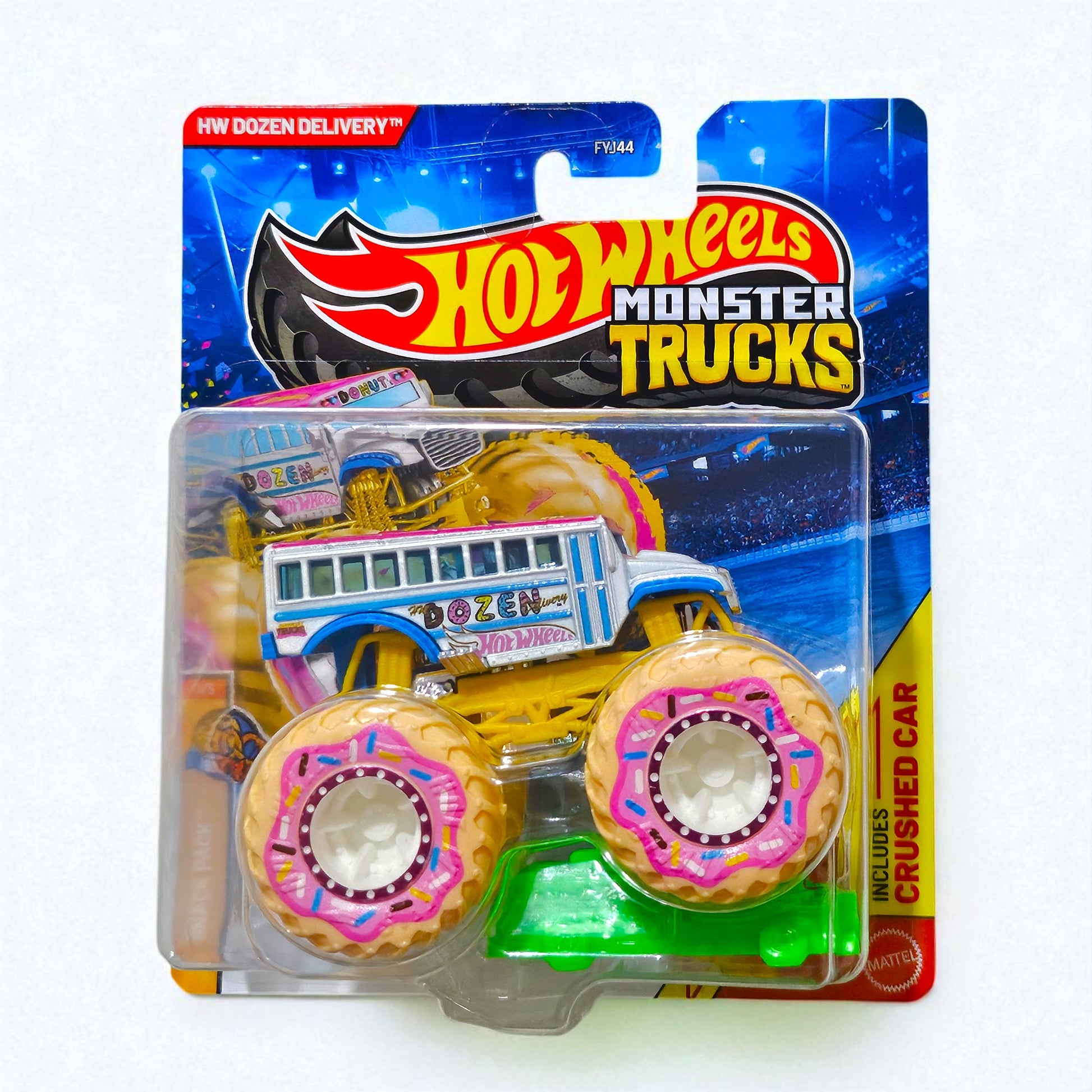 HW Dozen Delivery With Crushed Car - Original Hot Wheels Monster Truck Premium FYJ44 (2025 Edition) Mattel