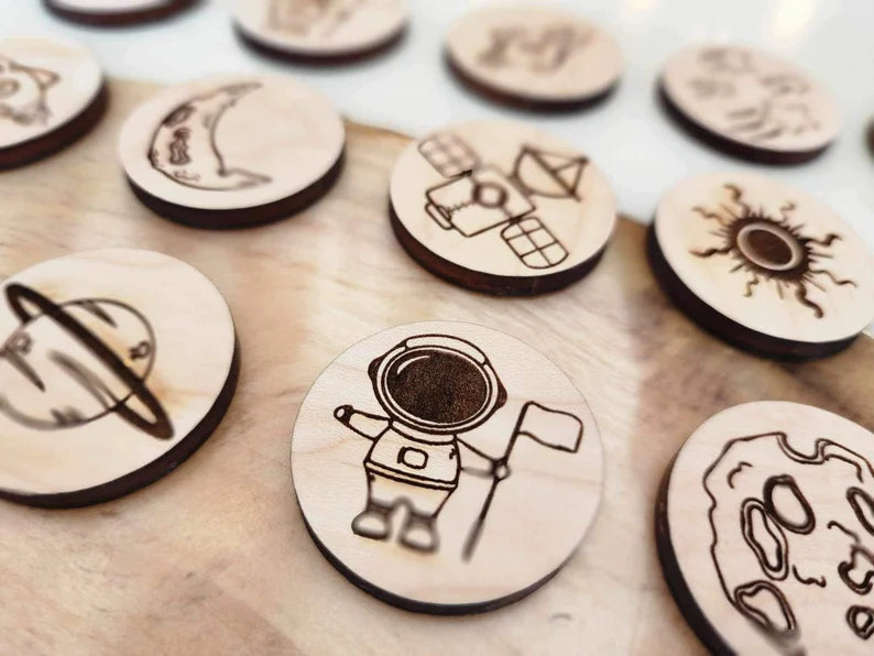 Wooden Kids Memory Game - Space Theme Shop Sentosa