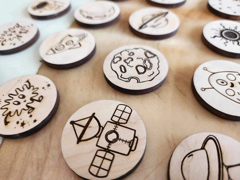 Wooden Kids Memory Game - Space Theme Shop Sentosa