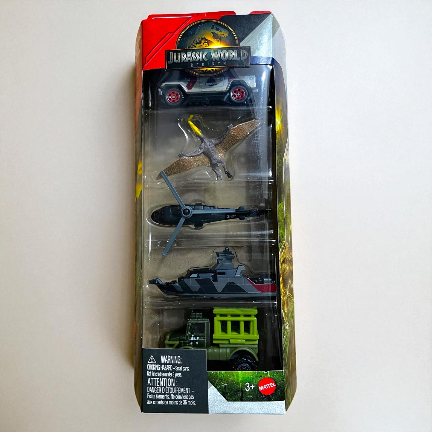 Hot Wheels Jurassic World Re Birth Pack of 5 - JGL60 Series - 2025 Edition Mattel