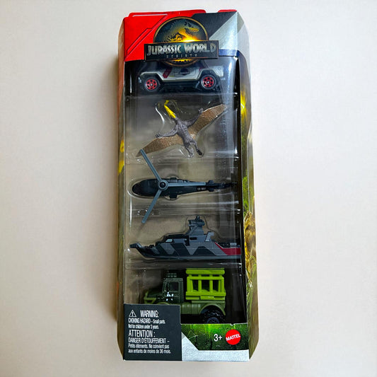 Hot Wheels Jurassic World Re Birth Pack of 5 - JGL60 Series - 2025 Edition Mattel
